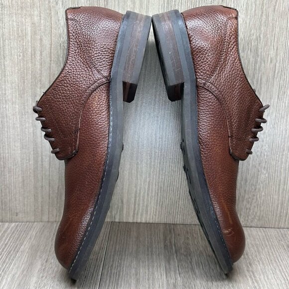 1901 Dress Shoes Mens Size 8.5M Lace Up Oxford Pebbled Leather Brown main image 12